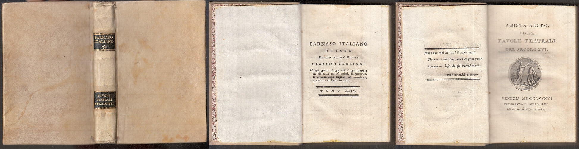 LH- PARNASO ITALIANO XXIV FAVOLE TEATRALI SEC. XVI SETTECENTINA- 1786- C- XFS111