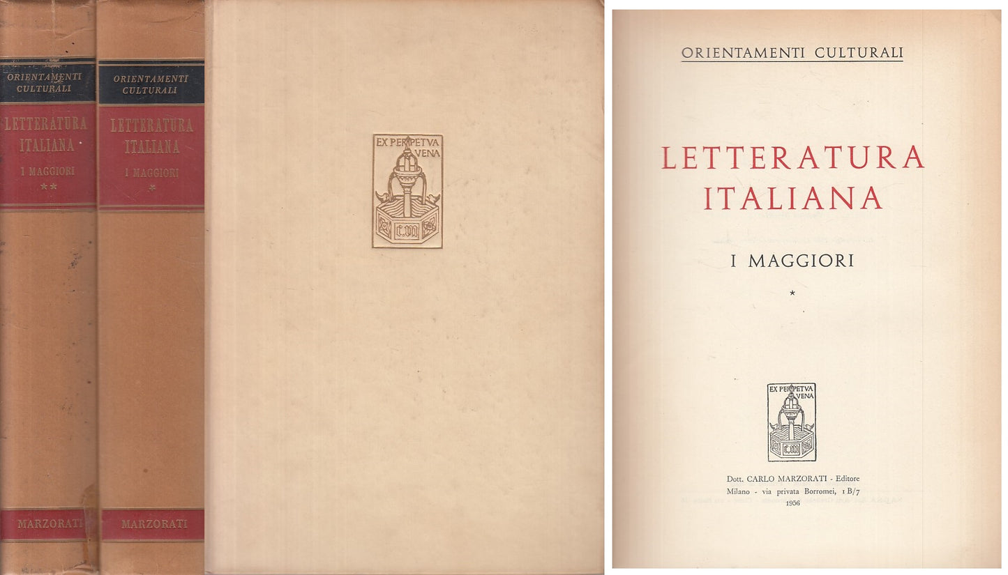 LS- LETTERATURA ITALIANA I MAGGIORI 2 VOLL. -- MARZORATI --- 1956 - C - ZFS143