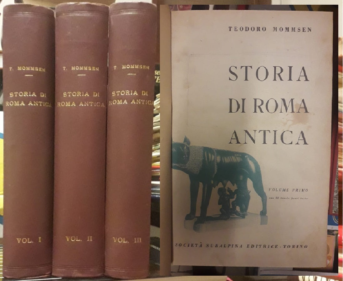 LS- STORIA DI ROMA ANTICA 3 VOLUMI COMPLETA- MOMMSEN - SUBALPINA--- 1943- C- ZFS