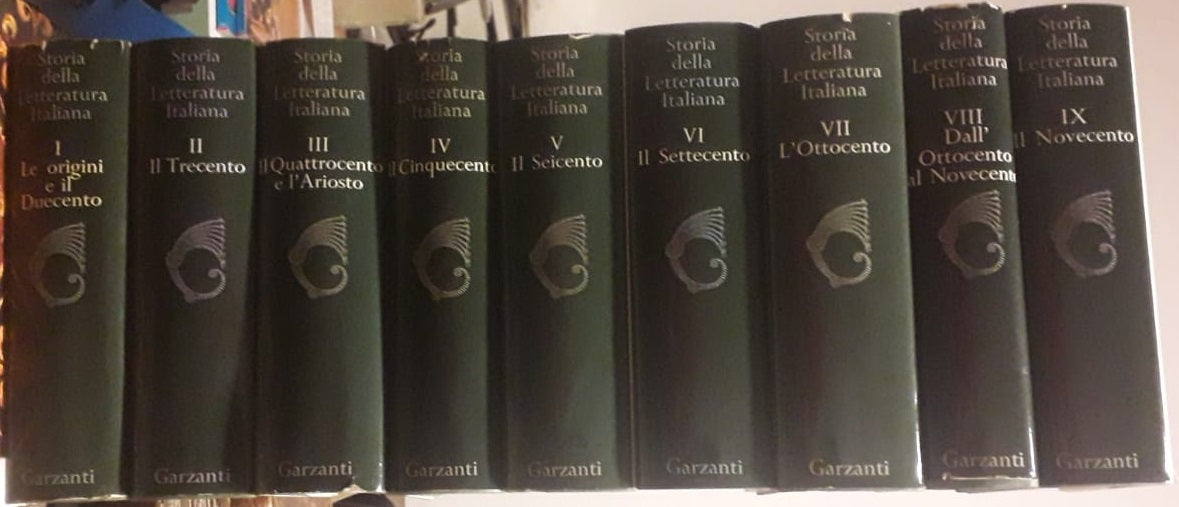 LS- STORIA DELLA LETTERATURA ITALIANA 9 VOLUMI COMPLETA -- GARZANTI --- 1965- CS