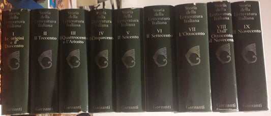 LS- STORIA DELLA LETTERATURA ITALIANA 9 VOLUMI COMPLETA -- GARZANTI --- 1965- CS