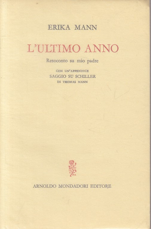 LN- L'ULTIMO ANNO - ERIKA MANN - MONDADORI --- 1960 - BS - ZFS327