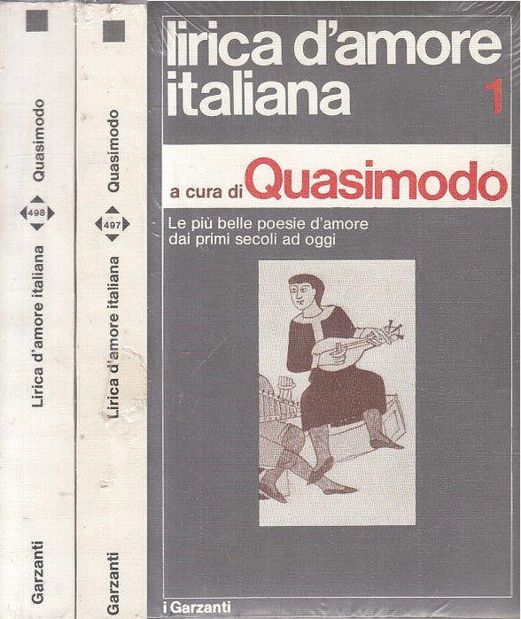 LIRICA D'AMORE ITALIANA 2 VOLL. - QUASIMODO - GARZANTI --- 1984 - B - ZFS325