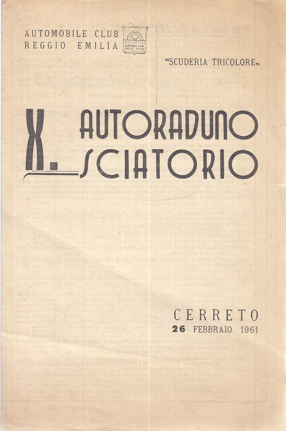 CV- AUTOMOBILE CLUB REGGIO EMILIA SCUDERIA TRICOLORE X RADUNO SCIATORIO - XFS111