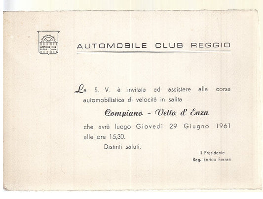 CV- AUTOMOBILE CLUB REGGIO EMILIA INVITO CORSA COMPIANO VETTO D'ENZA - XFS111