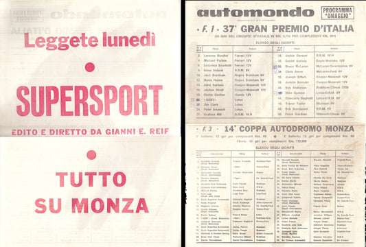 CV- AUTOMONDO PROGRAMMA OMAGGIO GRAN PREMIO ITALIA COPPA AUTODROMO MONZA- XFS111