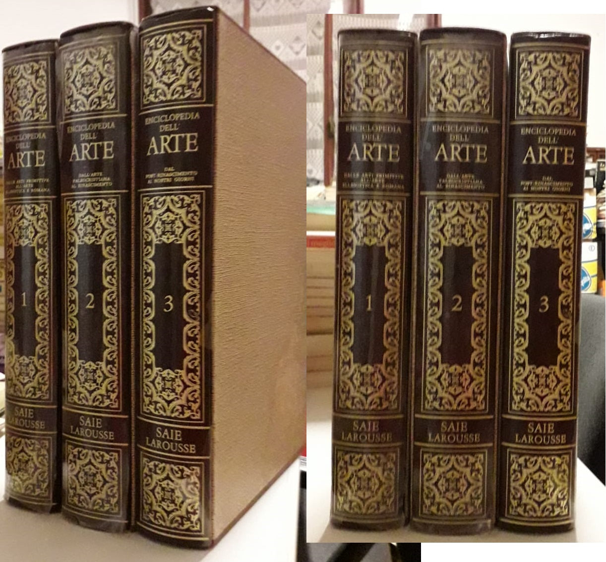 LT- ENCICLOPEDIA DELL'ARTE 3 VOLUMI COMPLETA -- LAROUSSE -- 2aED. - 1972 - C-ZFS