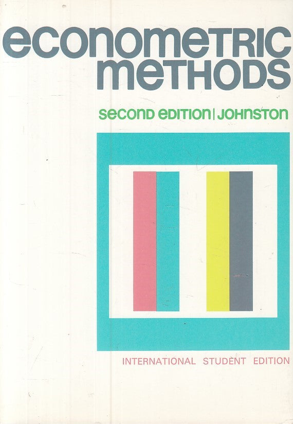 LZ- ECONOMETRIC METHODS IN ENGLISH - JOHNSTON - MCGRAW HILL --- 1972 - B - YFS29