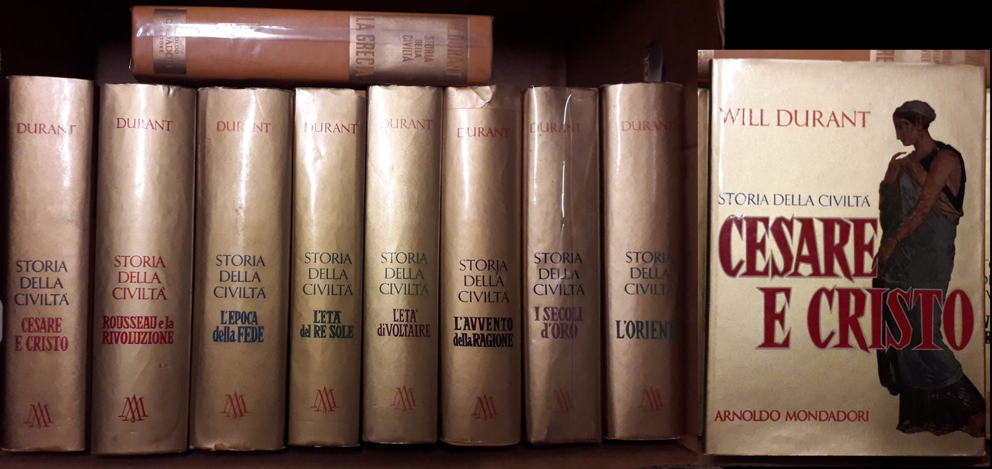 LS- STORIA DELLA CIVILTA' 9 VOLUMI QUASI COMPLETA- DURANT- MONDADORI--- 1959- CS- YFS