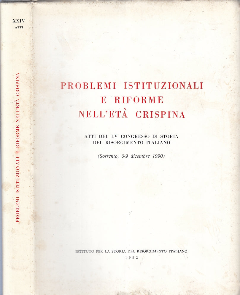 LS- PROBLEMI ISTITUZIONALI E RIFORME NELL'ETA' CRISPINA----- 1992 - BS - XFS105