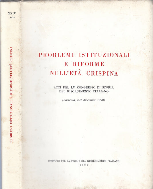 LS- PROBLEMI ISTITUZIONALI E RIFORME NELL'ETA' CRISPINA----- 1992 - BS - XFS105
