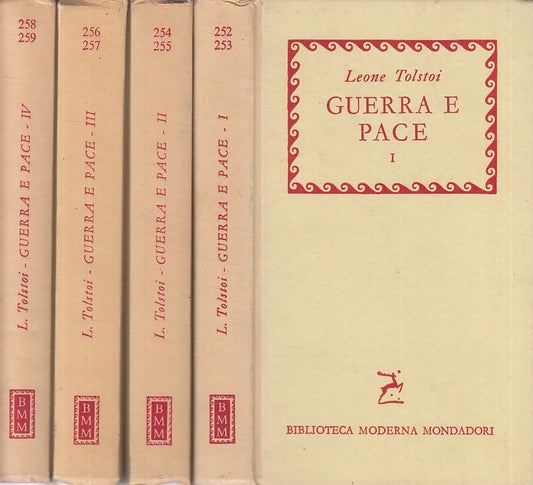 LN- GUERRA E PACE 4 VOLUMI COMPLETA - TOLSTOI - MONDADORI- BMM-- 1957- C- ZFS184