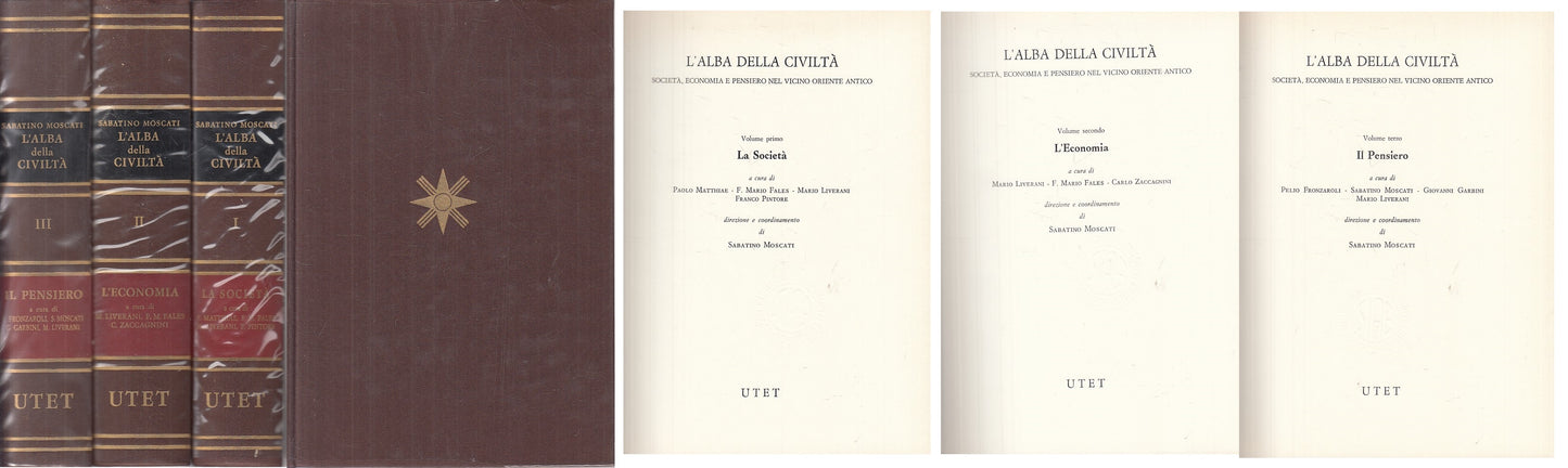 LS- L'ALBA DELLA CIVILTA' 3 VOLUMI - MOSCATI - UTET --- 1976 - CS - ZFS122