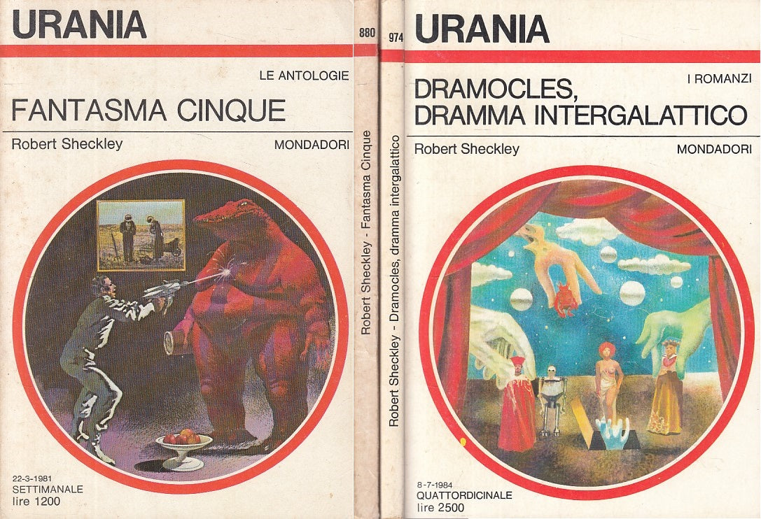 LF- URANIA N.880 974 FANTASMA CINQUE DRAMOCLES - SHECKLEY - MONDADORI - 1981 - B