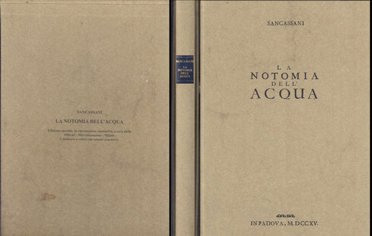 La notomia dell'acqua - Sancassani - Corona IMS - ristampa anastatica - XFS138