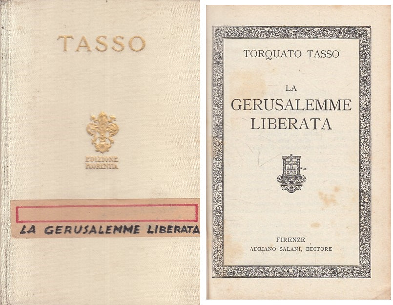 LN- LA GERUSALEMME LIBERATA - TASSO - SALANI - CLASSICI -- 1933 - C - YFS175