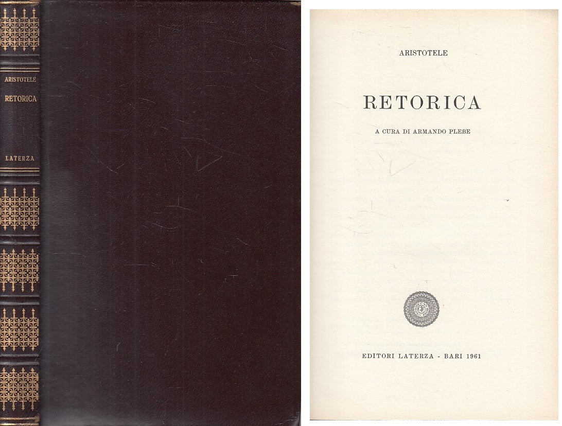 LS- RETORICA - ARISTOTELE - LZATERZA - FILOSOFI -- 1961 - B - YFS382