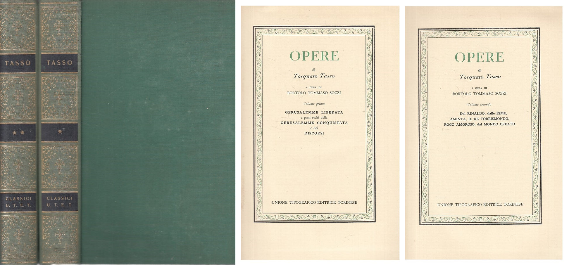 LN- OPERE 2 VOLUMI - TASSO - UTET - CLASSICI ITALIANI -- 1964 - C - YFS421