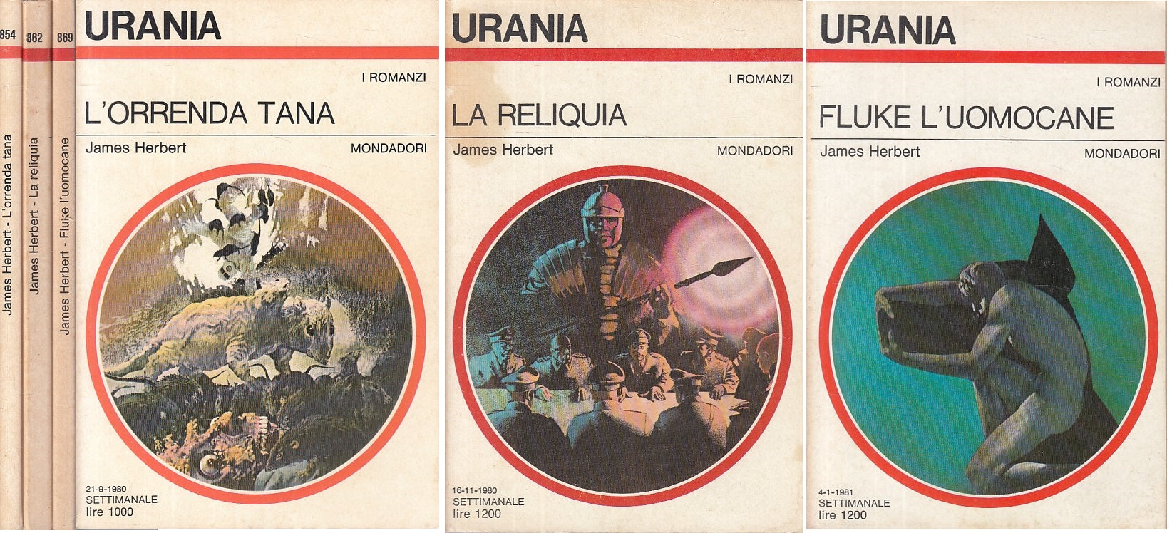 LF- URANIA N.854 862 869 ORRENDA TANA RELIQUIA FLUKE - HERBERT -- 1980 - B