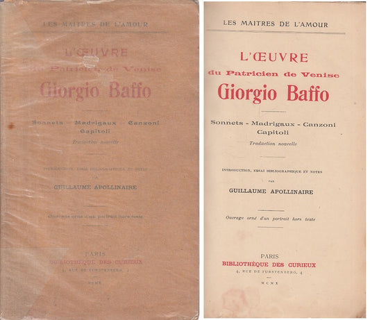L'OEUVRE DI PATRICIEN DI VENISE - BAFFO - PARIS --- 1910 - BS - ZFS619