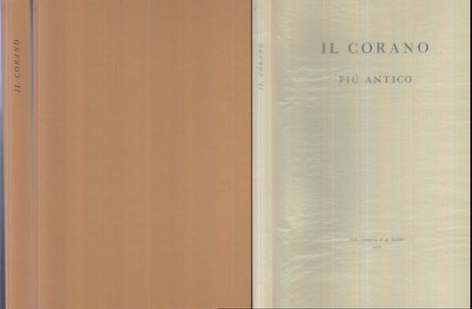 LT- IL CORANO PIU' ANTICO COPIA NUMERATA -- ALBERTO TALLONE --- 1977 - C- YFS132