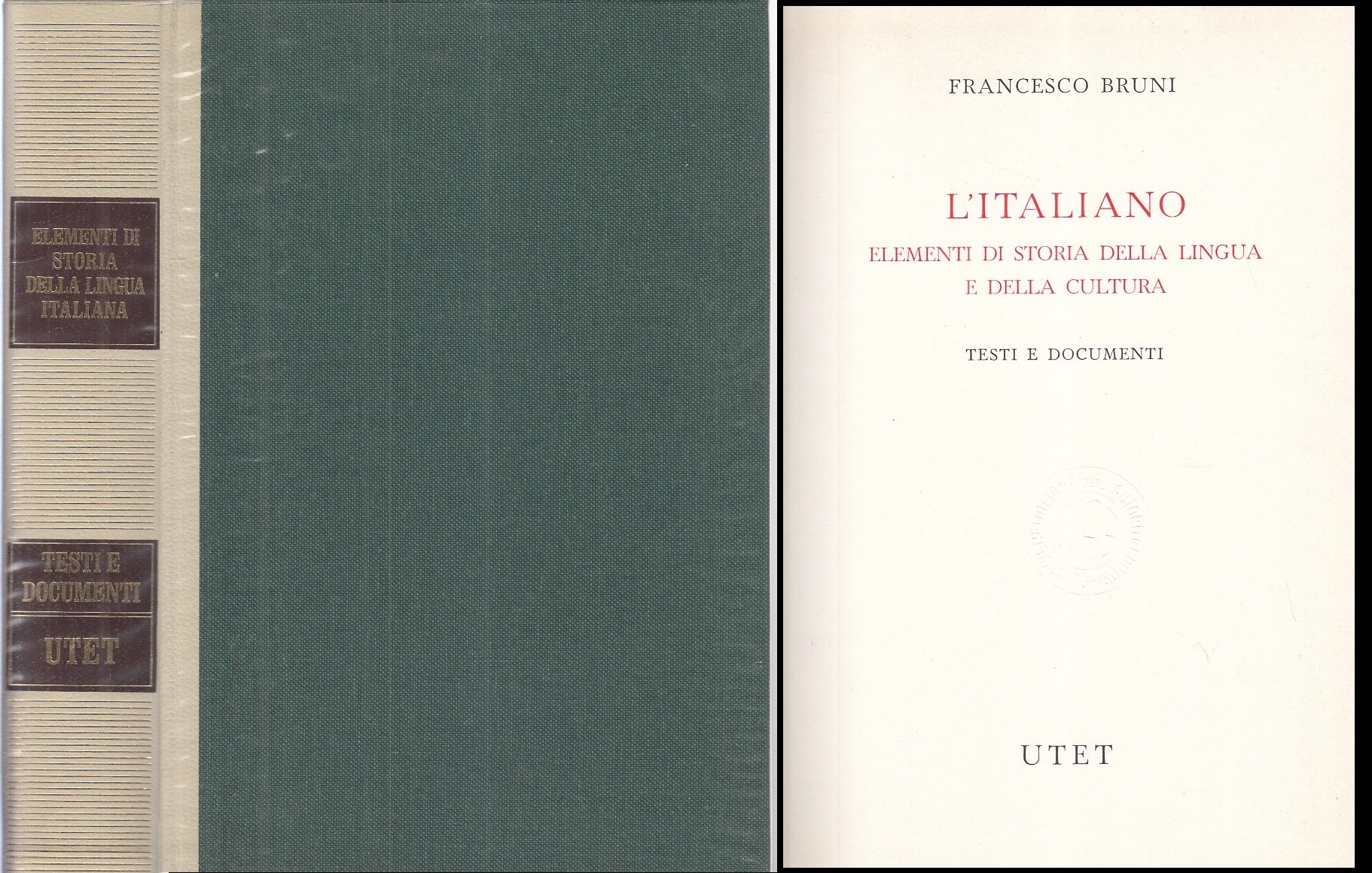 LZ- L'ITALIANO ELEMENTI STORIA LINGUA CULTURA- BRUNI- UTET--- 1984 - CS - YFS952