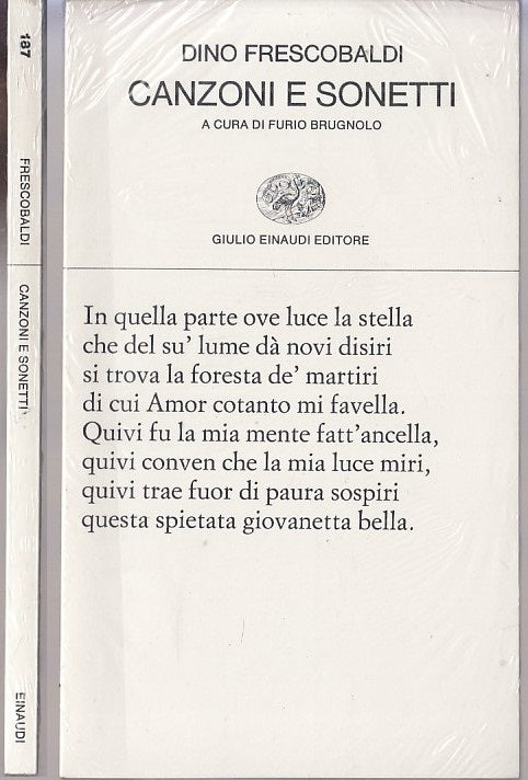 LN- CANZONI E SONETTI BLISTERATO - DINO FRESCOBALDI - EINAUDI --- 1965- B- XFS43