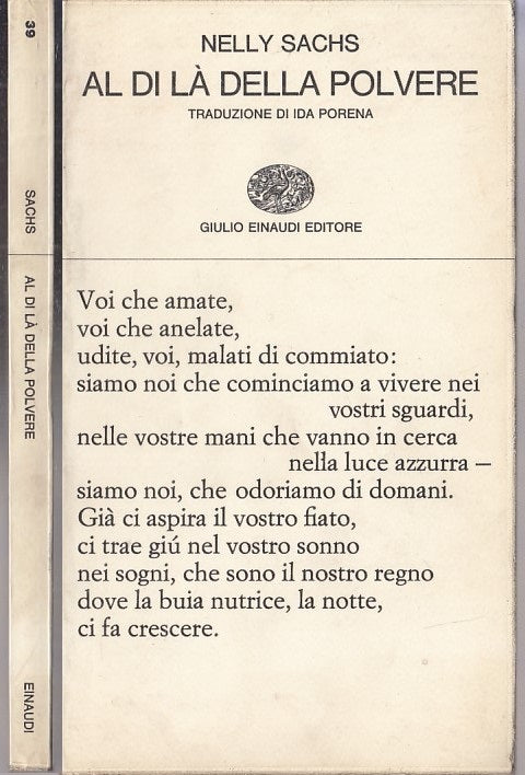 LN- AL DI LA' DELLA POLVERE - NELLY SACHS - EINAUDI-- 1a ED.- 1966- B- XFS43
