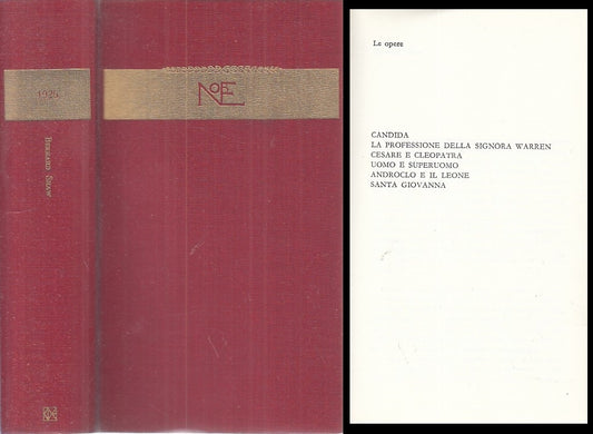LN- SCRITTORI DEL MONDO I NOBEL 1925 BERNARD SHAW -- CDE --- 1972 - CS - YFS398