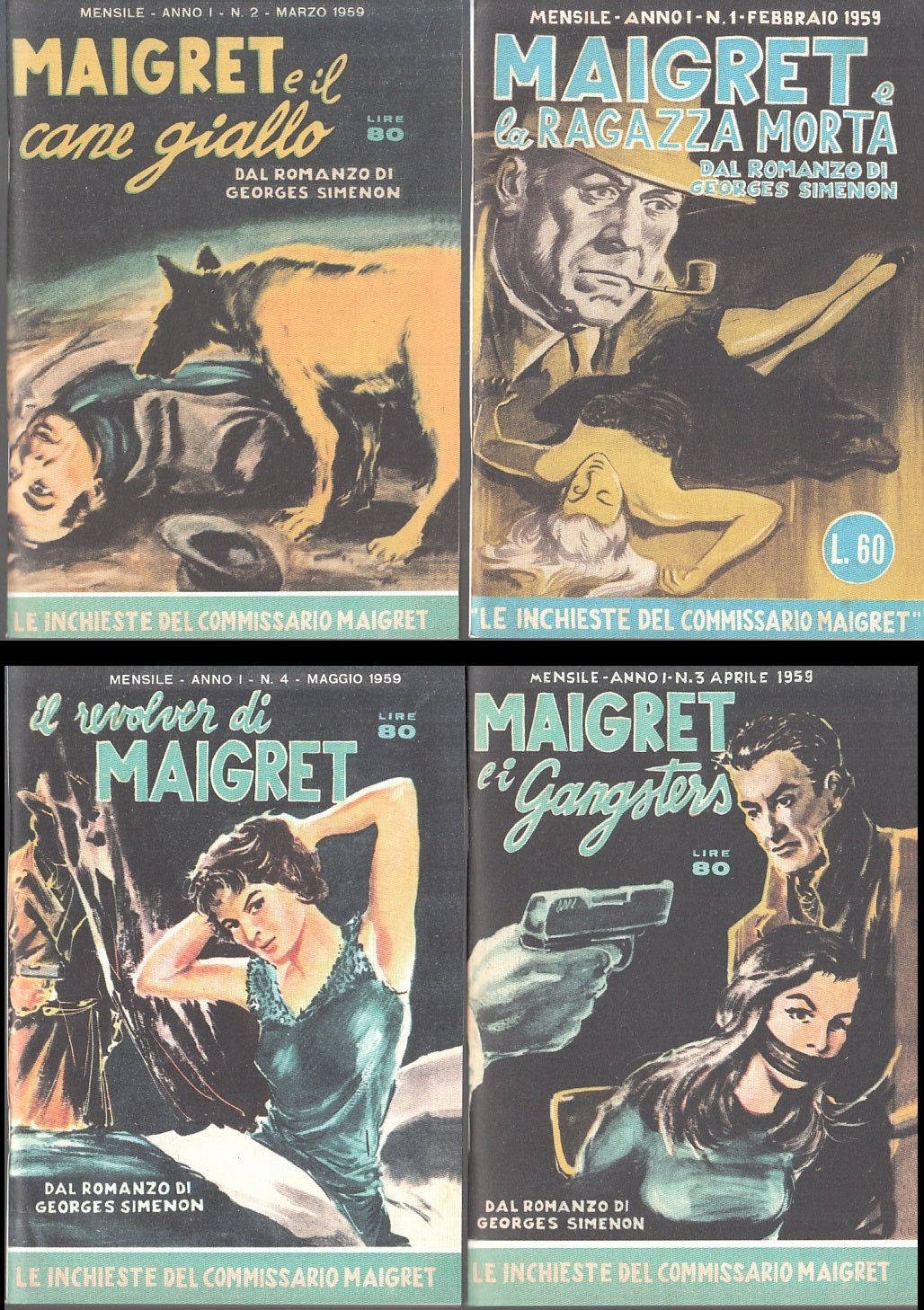 FZ- ANASTATICA INCHIESTE COMMISSARIO MAIGRET 1/4 FRECCIA 1958 -- ANAFI- 2021- S