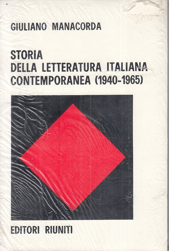 LS- STORIA LETTERATURA ITALIANA CONTEMPORANEA -- RIUNITI --- 1972 - B - ZFS205