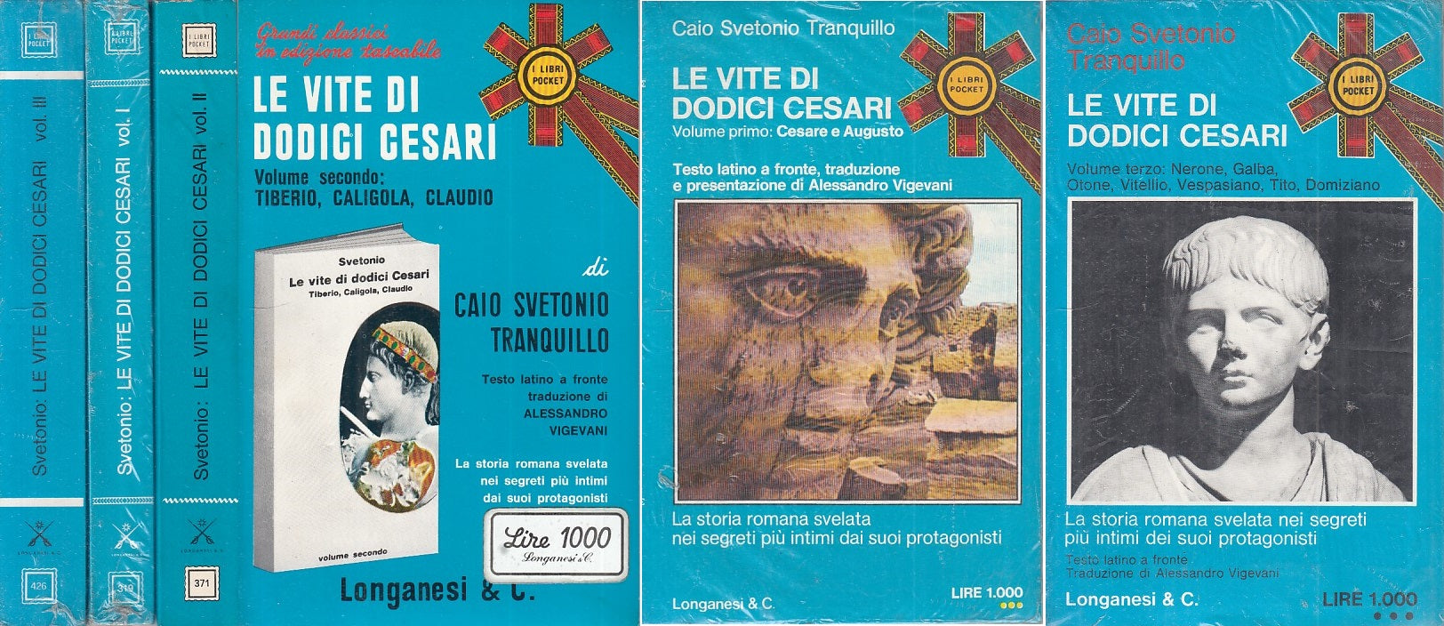 LS- VITE DI DODICI CESARI 3 VOLL.-  TRANQUILLO - LONGANESI --- 1972 - B - ZFS318
