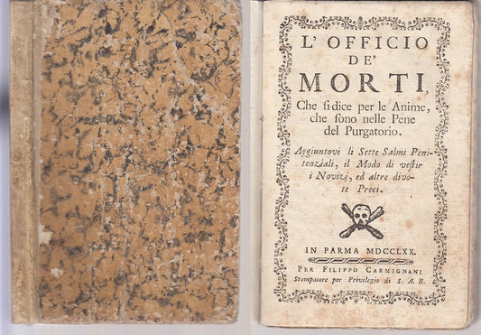 LH- L'OFFICIO DE' MORTI ANIME PURGATORIO -- CARMIGNANI PARMA--- 1770 -- XFS140