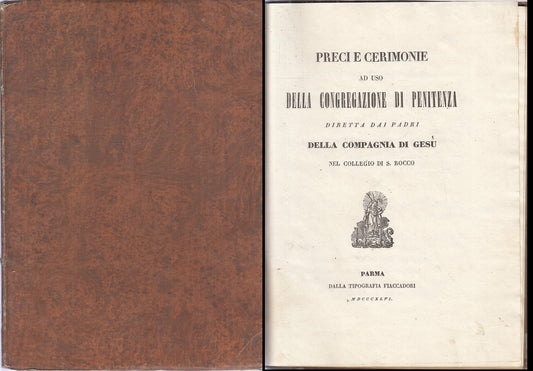 LH- PRECI E CERIMONIE COMPAGNIA GESU' -- FIACCADORI PARMA --- 1846 - C- XFS129