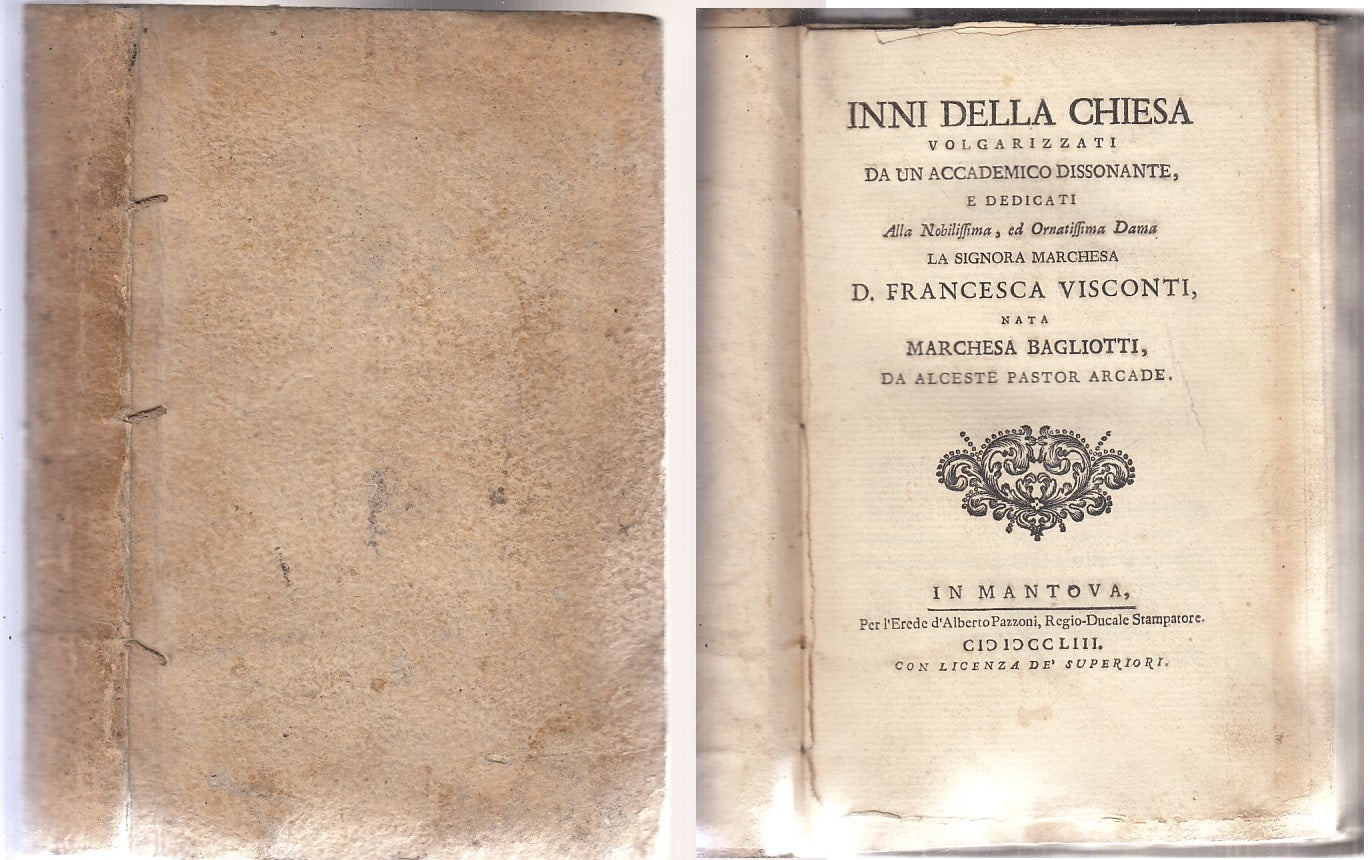 LH- INNI DELLA CHIESA VOLGARIZZATI SETTECENTINA -- PAZZONI --- 1753 - C - XFS129