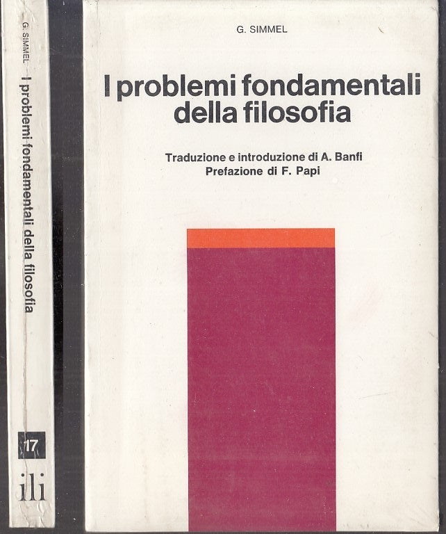 LS- PROBLEMI FONDAMENTALI DELLA FILOSOFIA BLISTERATO- SIMMEL---- 1972- B- XFS116
