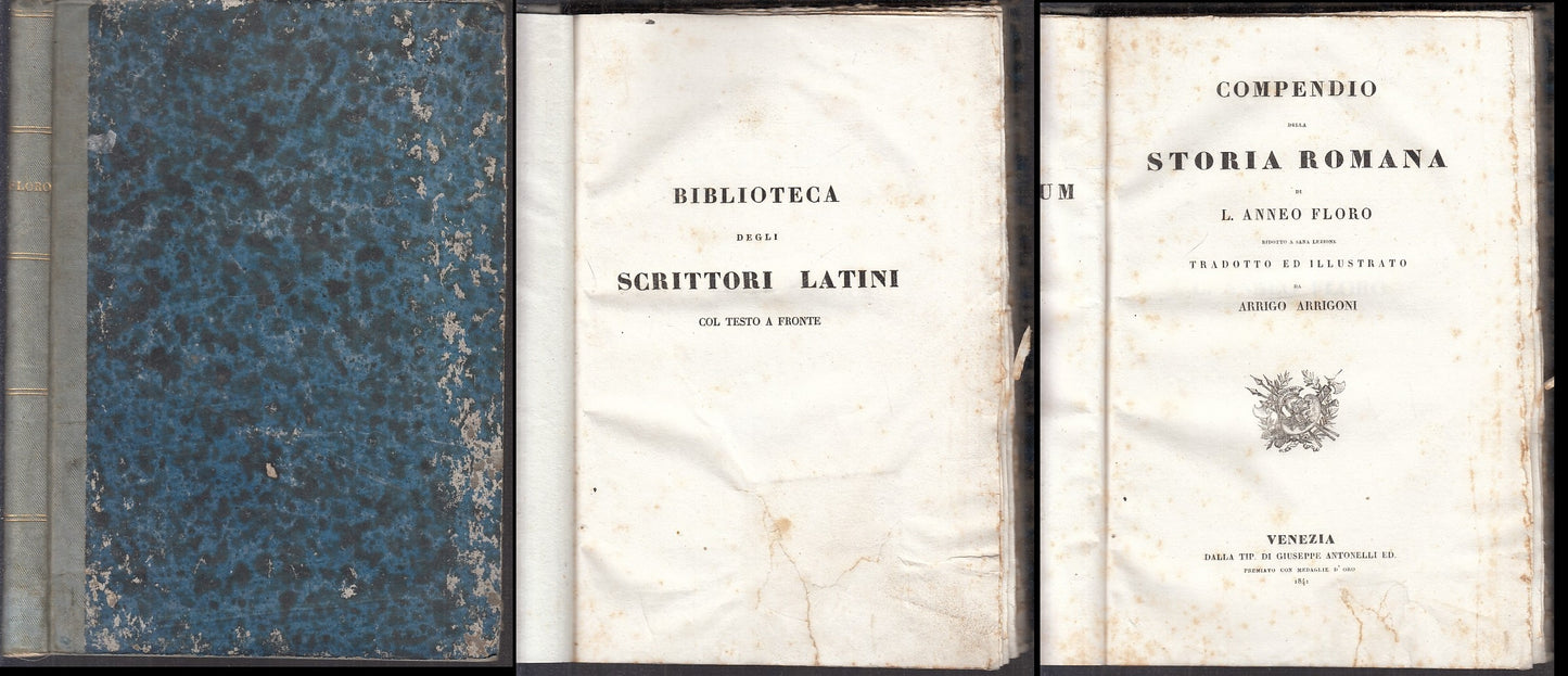 LH- COMPENDIO DELLA STORIA ROMANA TESTO A FRONTE- ANNEO FLORO---- 1841- C- XFS47