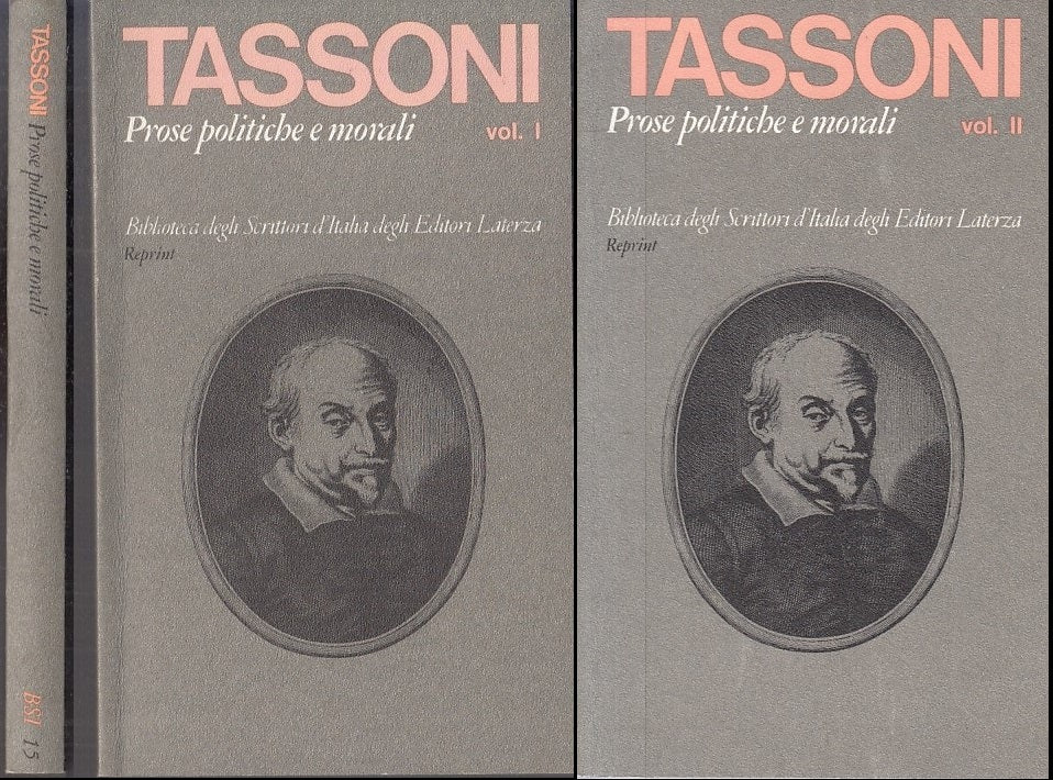 TASSONI PROSE POLITICHE E MORALI 2 VOLUMI -- LATERZA --- 1978 - B - ZFS67
