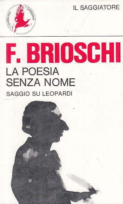 LS- POESIA SENZA NOME SAGGIO LEOPARDI- BRIOSCHI- SAGGIATORE--- 1980 - B - YFS393