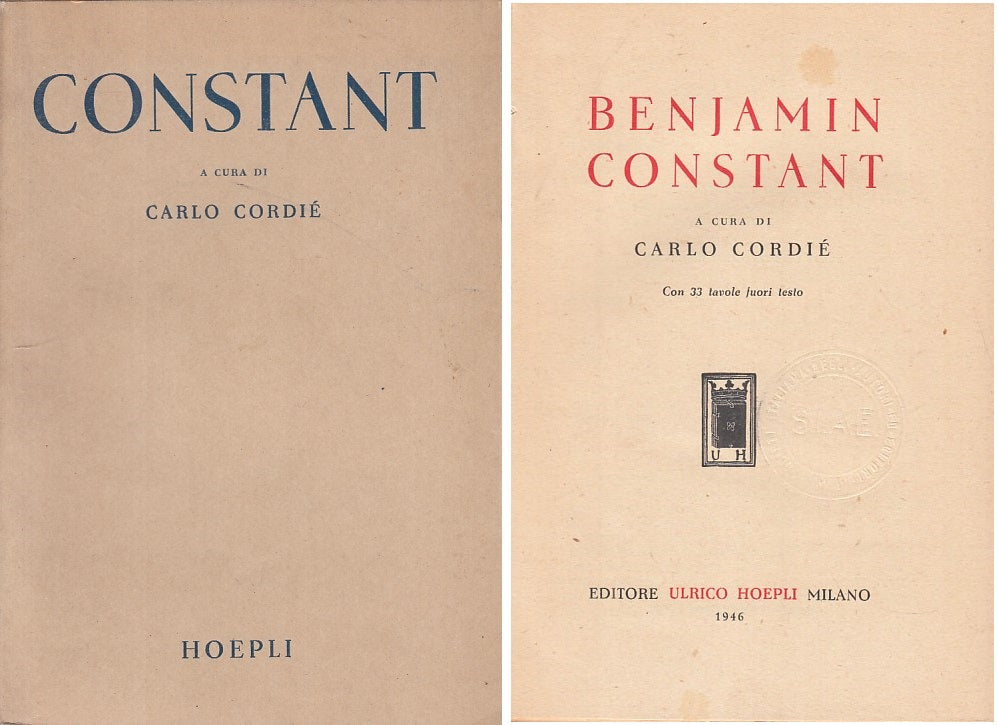 LS- BENJAMIN CONSTANT - CORDIE - HOEPLI - PROPILEI -- 1946 - B - YFS393