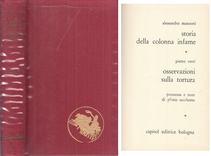 LN- COLONNA INFAME TORTURA - MANZONI VERRI - CAPITOL --- 1962 - CS - YFS393
