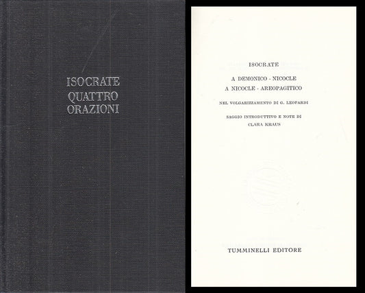 LS- QUATTRO ORAZIONI - ISOCRATE - TUMMINELLI- CLASSICI GRECI-- 1964 - C - YFS254