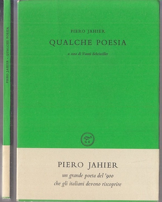 QUALCHE POESIA - PIERO JAHIER - PESCE D'ORO - SCHEIWILLER -- 1962- B- XFS117