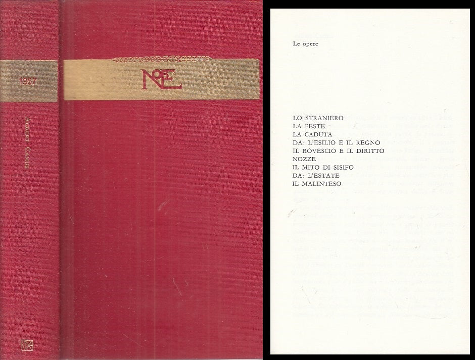 LN- SCRITTORI DEL MONDO I NOBEL 1957 ALBERT CAMUS -- CDE --- 1965 - CS - YFS386