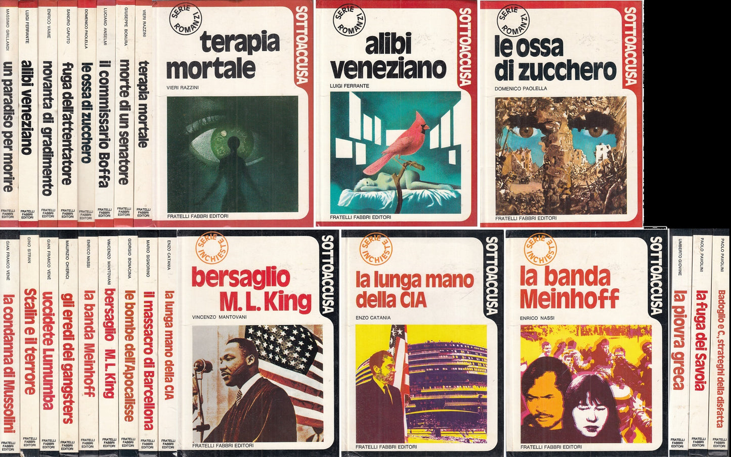 SOTTOACCUSA ROMANZI INCHIESTE LOTTO 20 VOLUMI -- FABBRI --- 1973 - C- YFS999