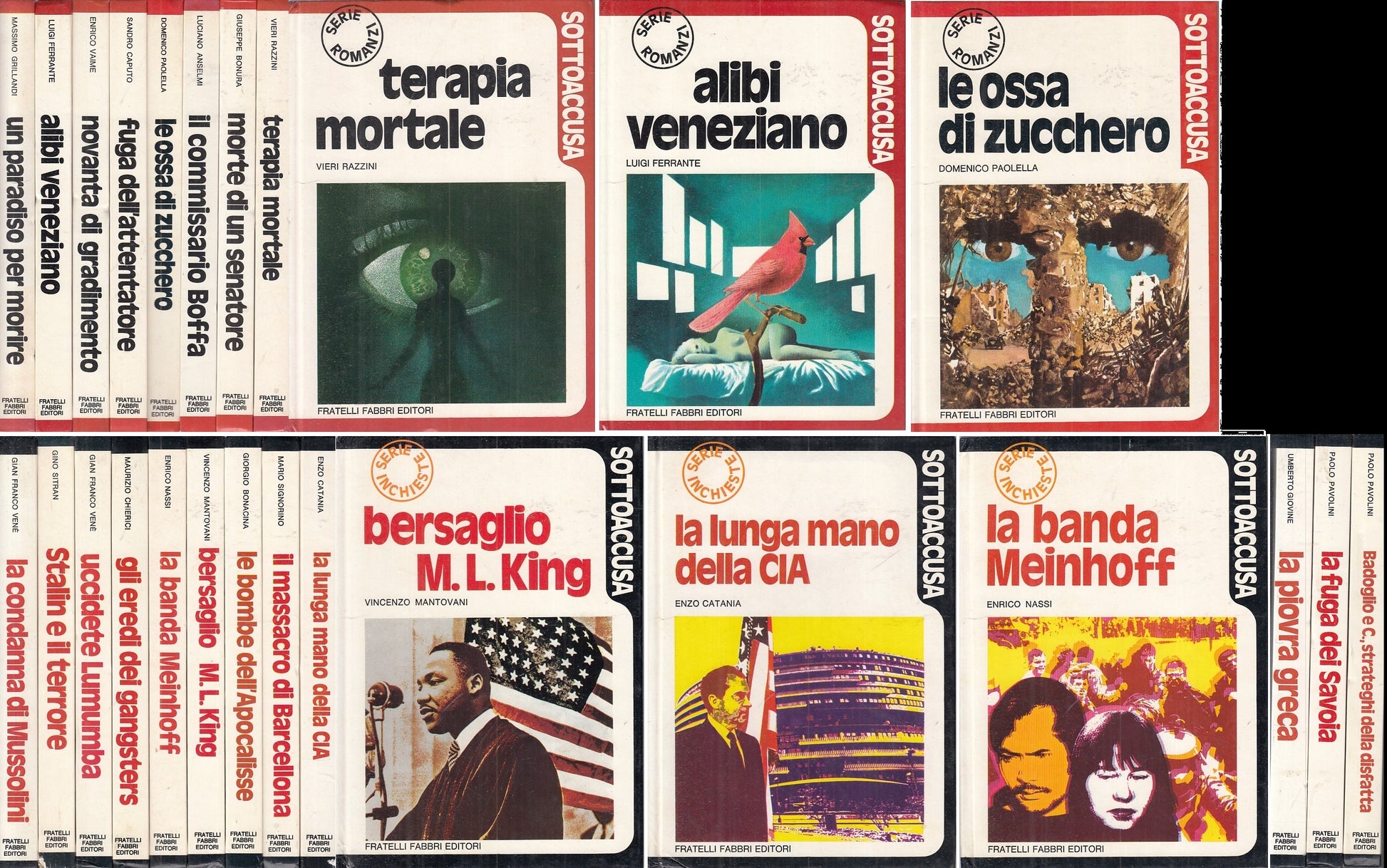 SOTTOACCUSA ROMANZI INCHIESTE LOTTO 20 VOLUMI -- FABBRI --- 1973 - C- YFS999