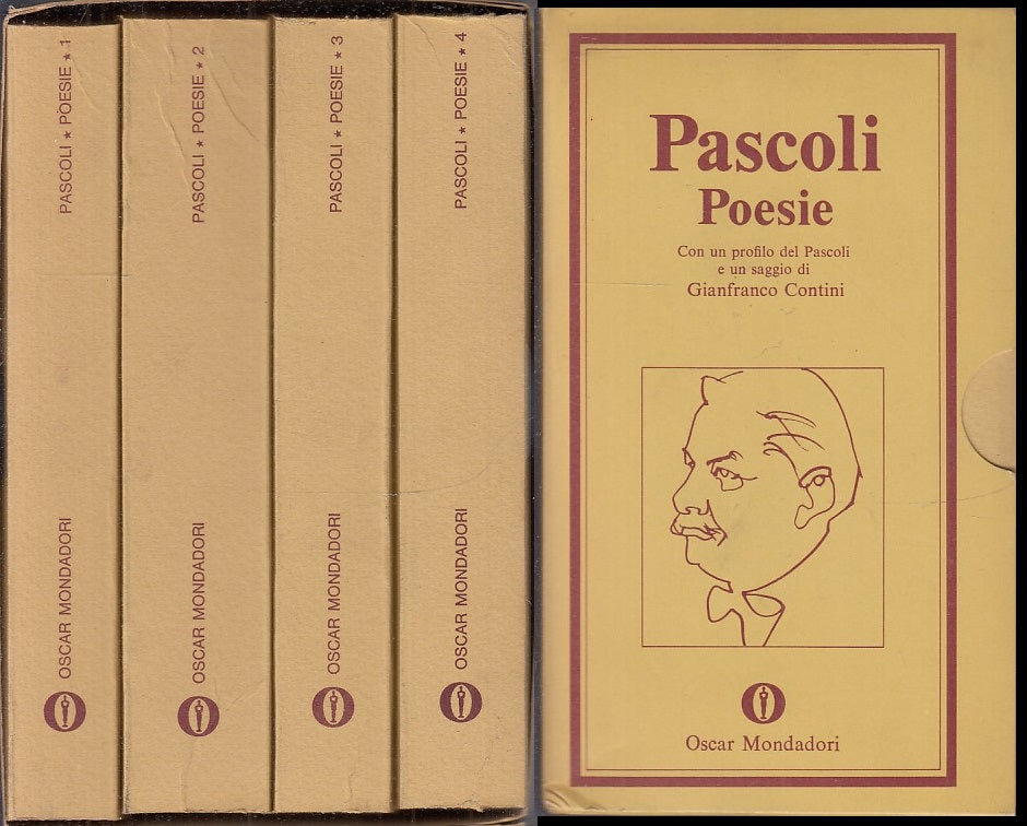 LN- POESIE COFANETTO 4 VOLUMI- GIOVANNI PASCOLI- MONDADORI- OSCAR-- 1969-B-XFS30