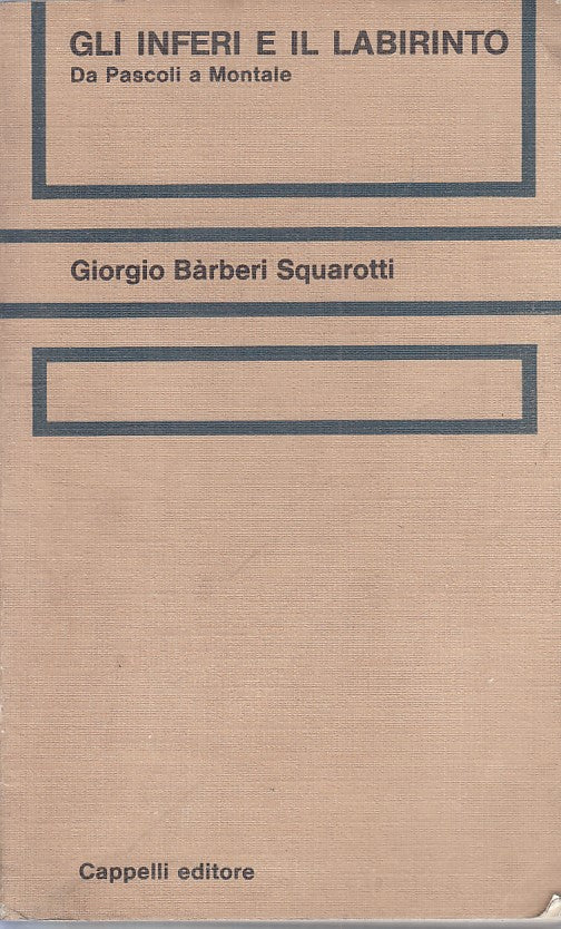 LS- GLI INFERI E IL LABIRINTO PASCOLI A MONTALE -- CAPPELLI--- 1974 - B - YFS199