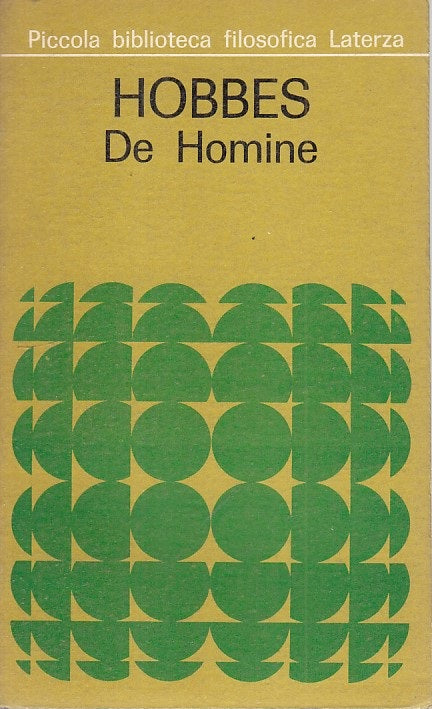 LS- DE HOMINE - HOBBES - LATERZA - FILOSOFICA - 1a ED. - 1970 - B - ZFS21