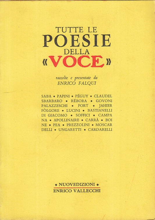 LN- TUTTE LE POESIE DELLA "VOCE" - FALQUI - VALLECCHI --- 1966 - B - ZFS28